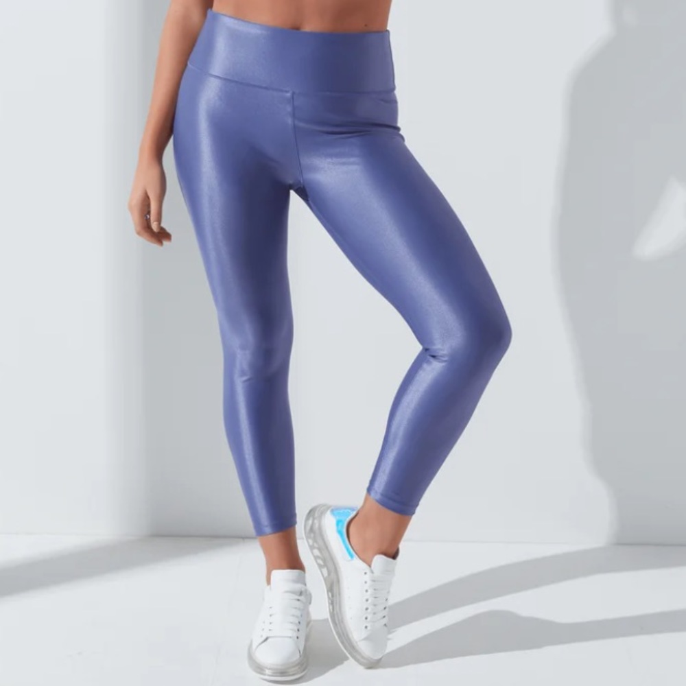 Women’s liquid leggings by Noli! French Blue color.